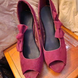 4 inch suede heels marroon burgundy
